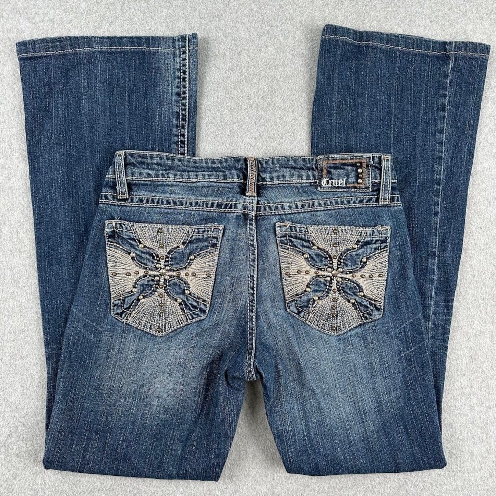 CRUEL Womens Bootcut Jeans Size 5 Regular Mallory Relaxed Distressed Blue‎